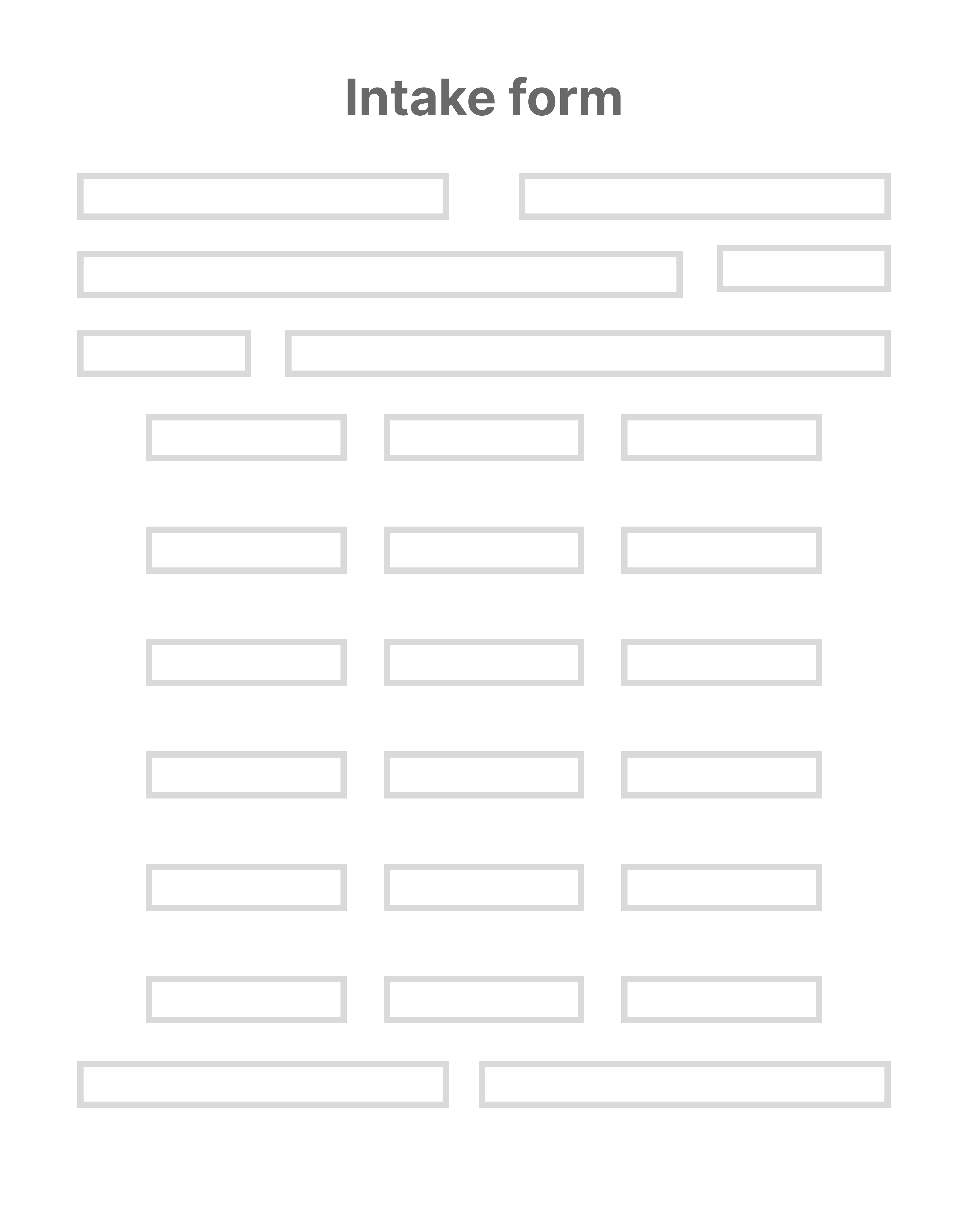 Step 1: intake form and purchase